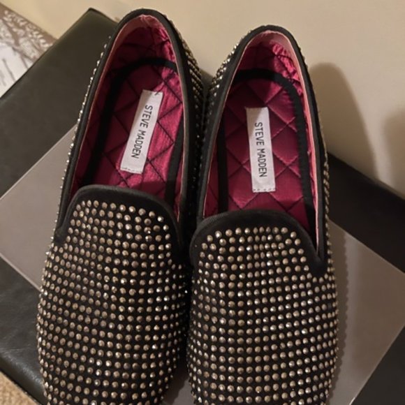 Men's Steve Madden Silver Studded Loafers - Picture 1 of 5